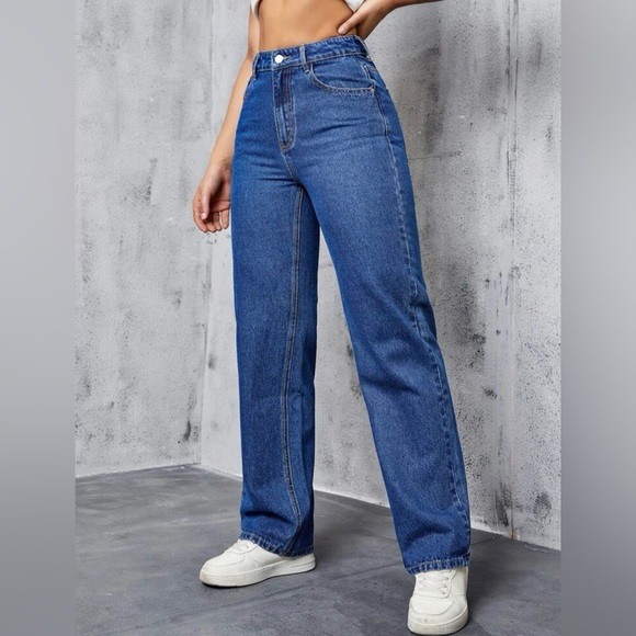 Medium-Dark Wash Denim Jeans - Picture 4 of 5